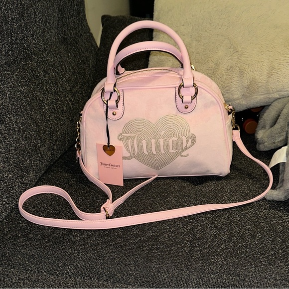 Juicy Couture Light Pink Velour Purse - Picture 2 of 9